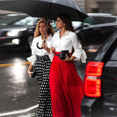 Yeezzi Summer Autumn Female Trousers Fashion Holiday Fitness Urban Polka Dot Casual Office Wide Leg Pants for Women 2022 New