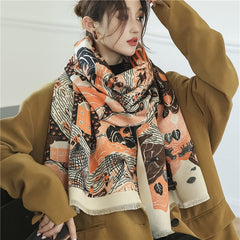 Thick Cashmere Scarf for Women Print Pashmina Shawl and Wrap