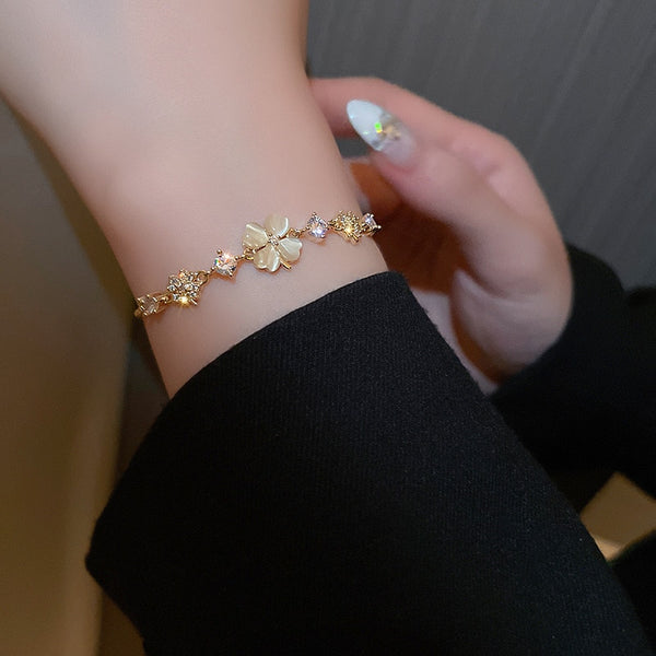 Opal Clover Adjustable Bracelet