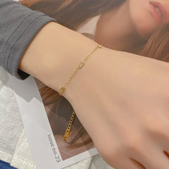 Upscale Jewelry Geometry Square Charms Bracelet
