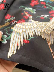 SINGREINY Embroidery Chinese Women Summer Set 2022 Zipper 2 Piece Sets Tassel Retro Sexy Slim Vacation Beach Two Piece Sets