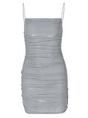 Shestyle Sleeveless Sparkle Dress Women Sexy MIni Clubwear Gliter Glamerous Shine Spring Summer Clothing Party Night