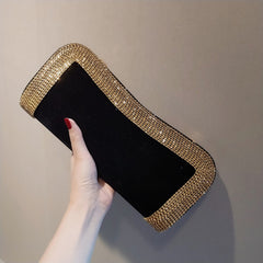 Beading Purse Shoulder Handbags Velvet Shiny Hobo-bag Messenger Bag