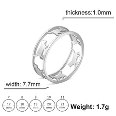 Cazador Hollow Walking Cats Women&#39;s Ring Birthday Mother Day Gift Stainless Steel Animal Cute Kitten Finger Rings Jewelry 2023