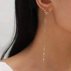 2023 New Fashion Korean Hanging Long Tassel Drop Earrings For Women&#39;s Metal Gold Stars Color Earrings Jewelry Beautiful Gifts