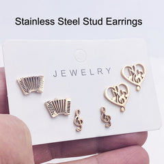 3prs Set Earrings Music Guitar Microphone Drop Dangle Earrings For Women DJ Music Lover Gifts Jewelry Pendientes Cерьги
