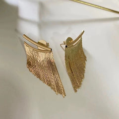 Lucile Gold Color Tassel Earrings