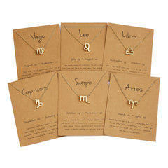 Cardboard Zodiac Sign Pendant Necklace