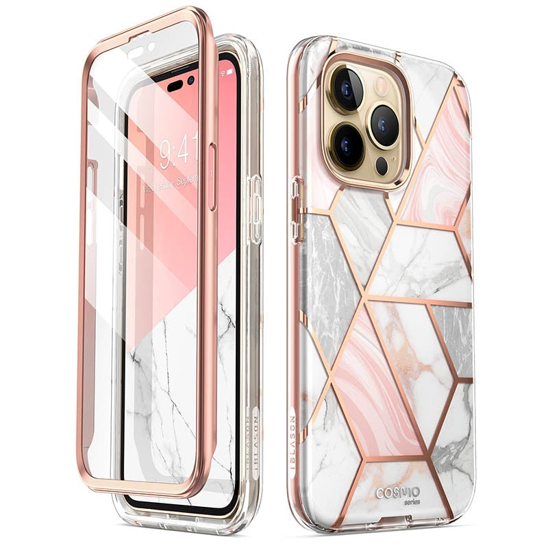 Marbella Glitter Marble Protective iPhone Case