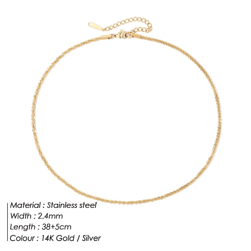 New Popular Silver Color Sparkling Clavicle Chain