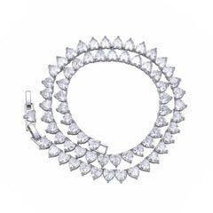 6MM Heart CZ Stone Tennis Chain 3 Colors Iced Out Choker Necklace for Men Women Hiphop Jewelry Gifts