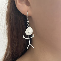 Fxck You Middle Finger Hand Gesture Character Earring