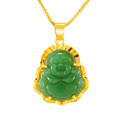 SophiaXuan Buddha Pendant Necklaces Chinese Style Women&#39;s Neck Chain Stone Pendant Big Belly Maitreya Necklace for Women 2021