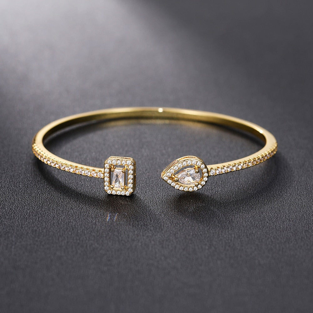 Luxury Cubic Zirconia Cuff Bracelet Bangle