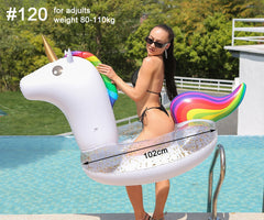 Giant Inflatable Pool Float Circle Mermaid Flamingo Unicorn Swimming Ring