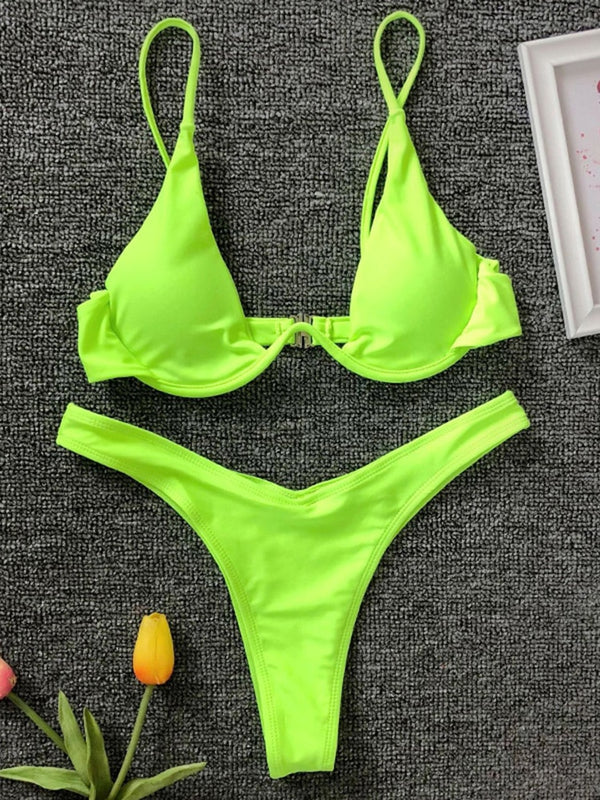 Solara V-Bar Underwire Ribbed Bikini Two-piece