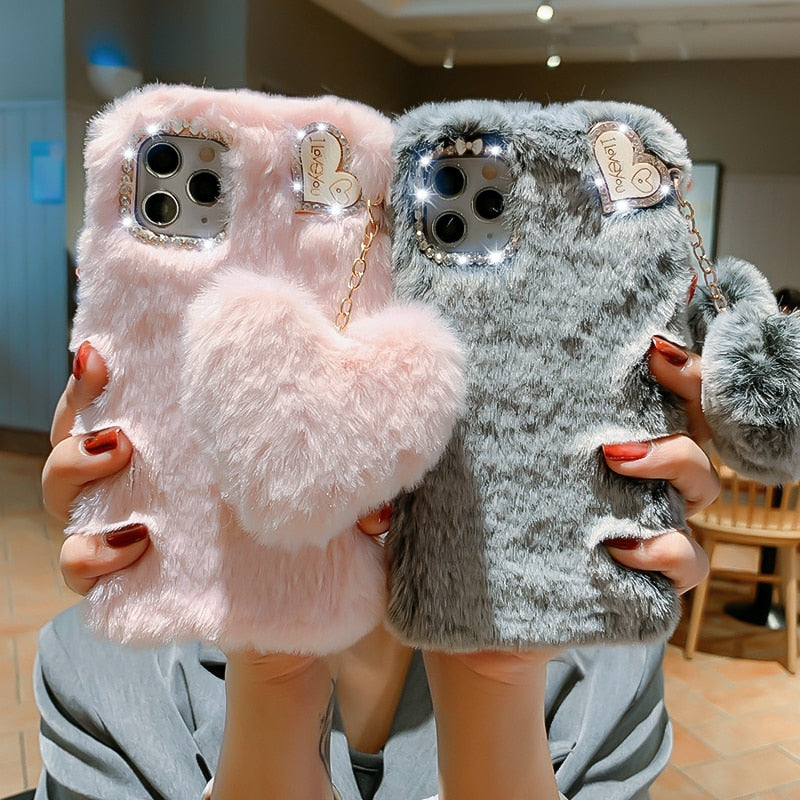 Amorette Plush Heart Pendant iPhone Case