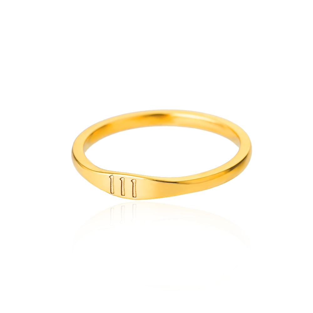 11:11 Angel Number Rings for Women Gold Plated Lucky Stainless Steel Ring Vintage Wedding Aesthetic Jewerly Gift anillos mujer