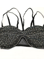 Sexy see through black rhinestone bodysuit jumpsuit women 2022 backless bodycon mesh rompers womens jumpsuits party club outfits