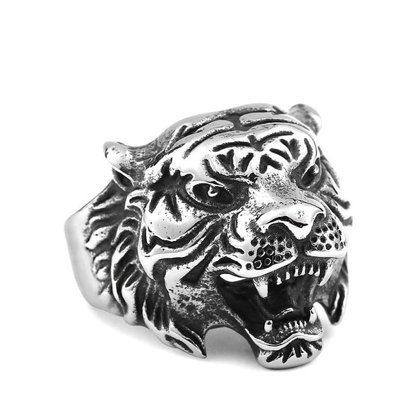 Retro Lion Domineering Ring Prairie King Men's Alloy Ring Exaggerated Ring Jewelry Gift Adjustable Opening