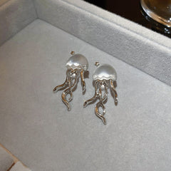 Floating Jellyfish Matte Crystal Earrings