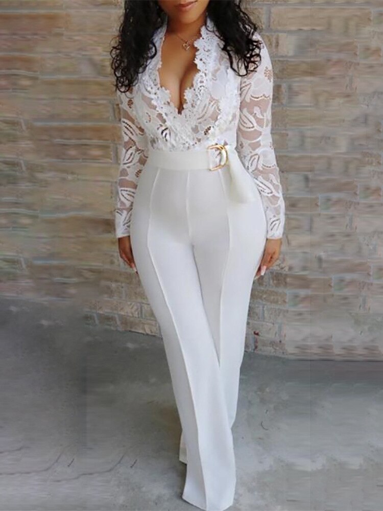 Valeria Feather-Trim Strapless Wide-Leg Jumpsuit One-piece