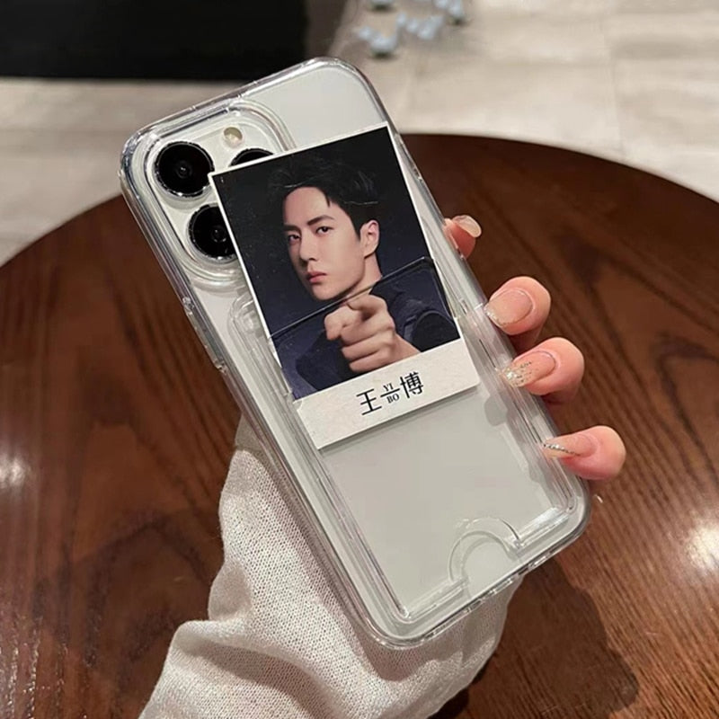 Crystal Clear Card Slot Wallet Holder Case For iPhone Main image