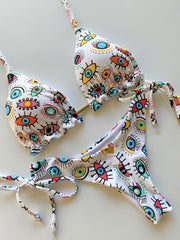 2022 Women Swimwear Female Swimsuit Sexy Bikini Swimwear Print Flower Bikinis Set Biquini Brazilian Beach Wear Bandage Bikinis
