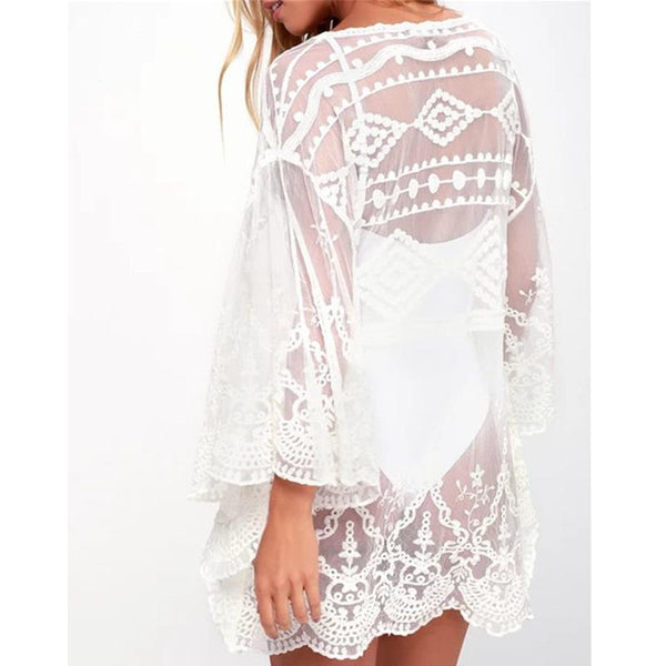 Maris Lace Beach Tunic Cover-Up One-piece