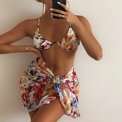 Brazilian Thong Bikini With Skirt Sexy Padded Swimsuit