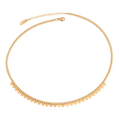 Round Geometric Pendant Necklace Choker