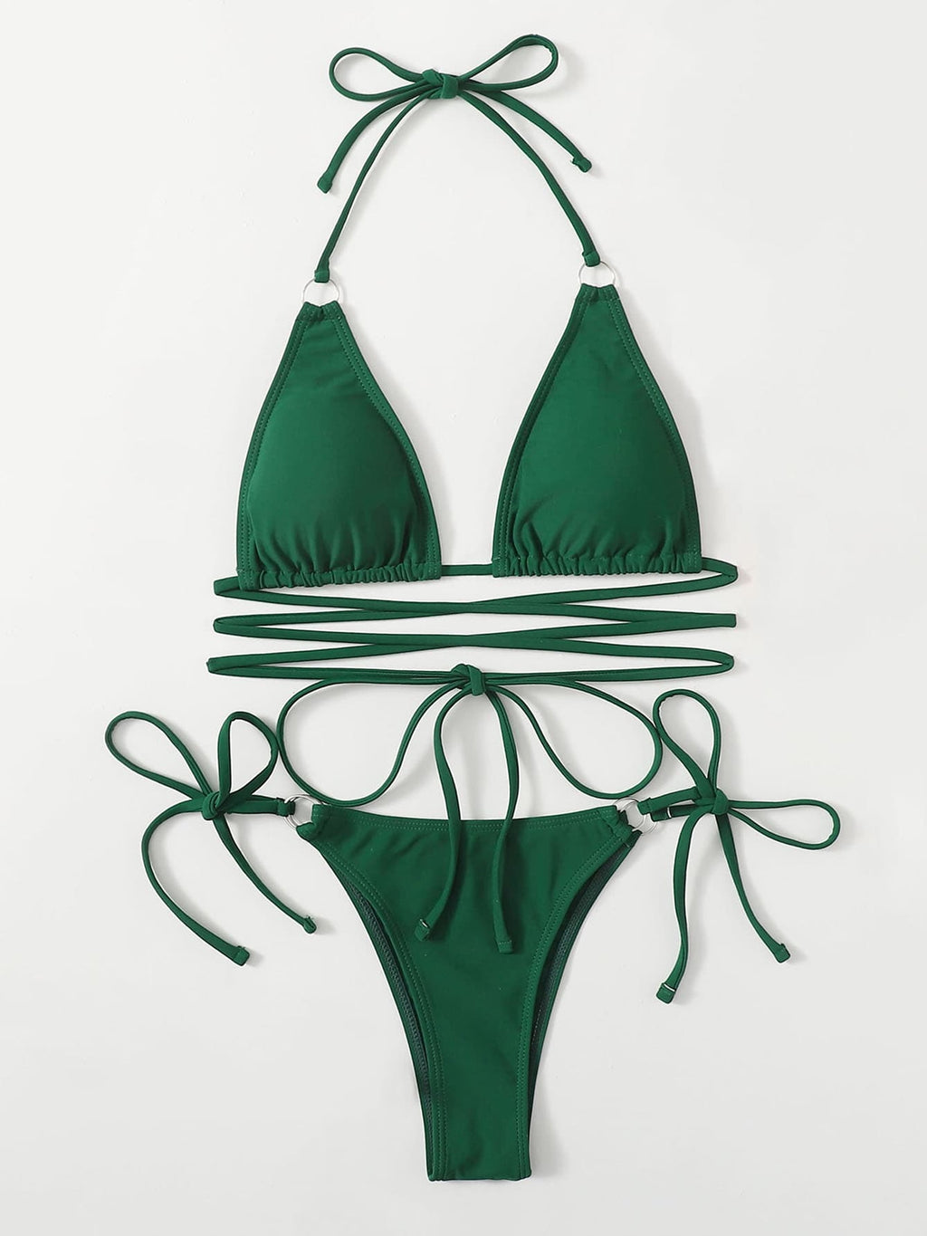 Criss Cross Swimwear - String Thong Bikinis Set Bathing Suit