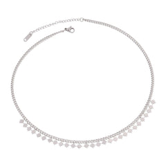 Round Geometric Pendant Necklace Choker