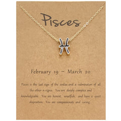 Cardboard Zodiac Sign Pendant Necklace