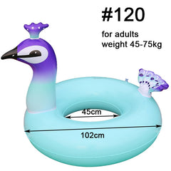 Giant Inflatable Pool Float Circle Mermaid Flamingo Unicorn Swimming Ring