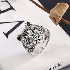 Vintage Tiger Open Cuff Rings