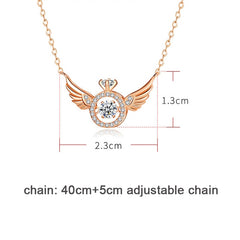 2023 New Design Angel Wings Necklace with Crystals Sweet Jewelry Gift for Women Girls Girlfriend