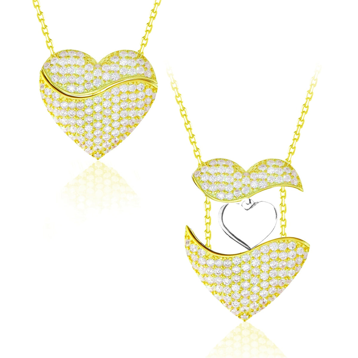 Luxury Custom Family Name Necklaces Personalised Crystal Heart Necklace Mother Day Gift Jewelry for Women