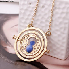 Hot Selling Time Turner Necklace Hourglass Pendant Long Chain Jewelry Fashion Alloy Toy Trinket Party Cosplay Accessory