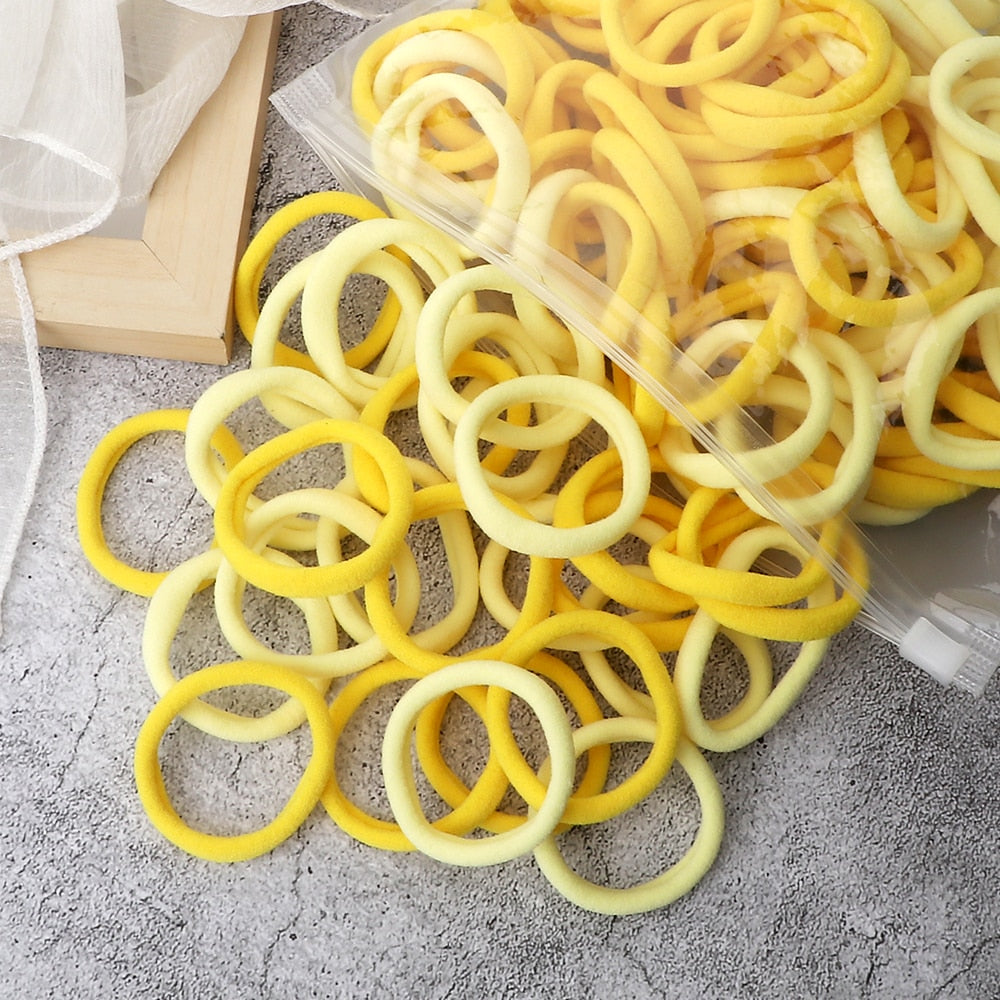 50PCS/Set Basic Hair Bands Simple Solid Colors Elastic Headband Hair Ties