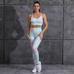 Gradient Printing Yoga Set