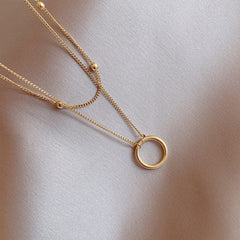 Double Layer Bead Annulation Necklace