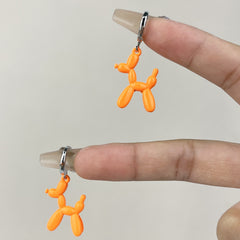 Cute Colorful Enamel Puppy Dog Hoop Earrings