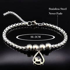Fashion Dog Stainless Steel Charms Bracelets For Women Silver Color Bracelet Jewelry Gift pulseiras feminina B17822S05
