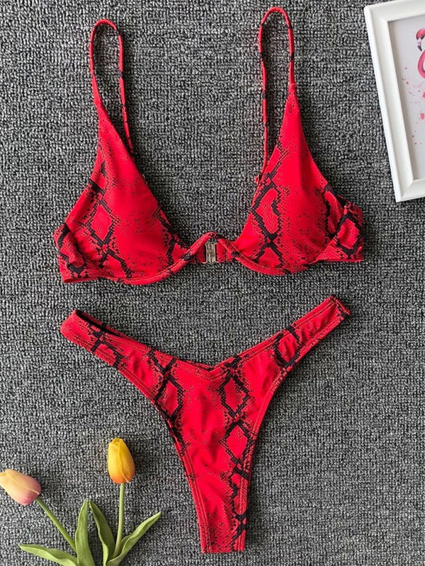 Solara V-Bar Underwire Ribbed Bikini Two-piece