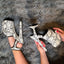 Snake print Open toe super high with sandals nightclub pole dance shallow mouth Platform