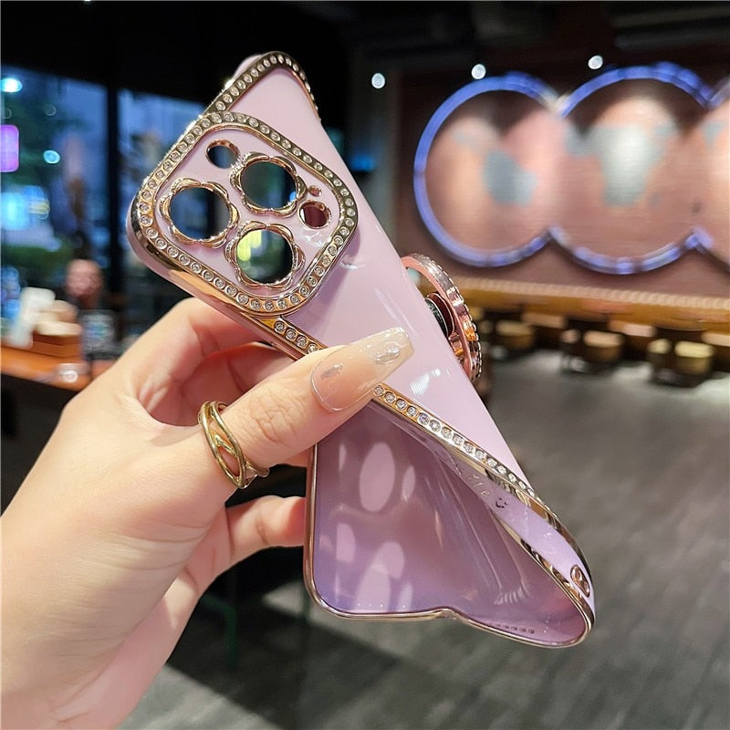 Bling 3D Crystal Holder stander Phone Case For iphone