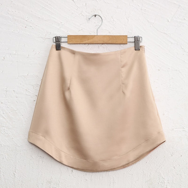 Elara Satin Side-Zip Mini Skirt One-piece