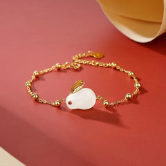 Chinese Style Lovely Rabbit Bracelet For Women Girl Festival High Value Gift Tiger Stone Link Chain Bracelet Jewelry Accessories