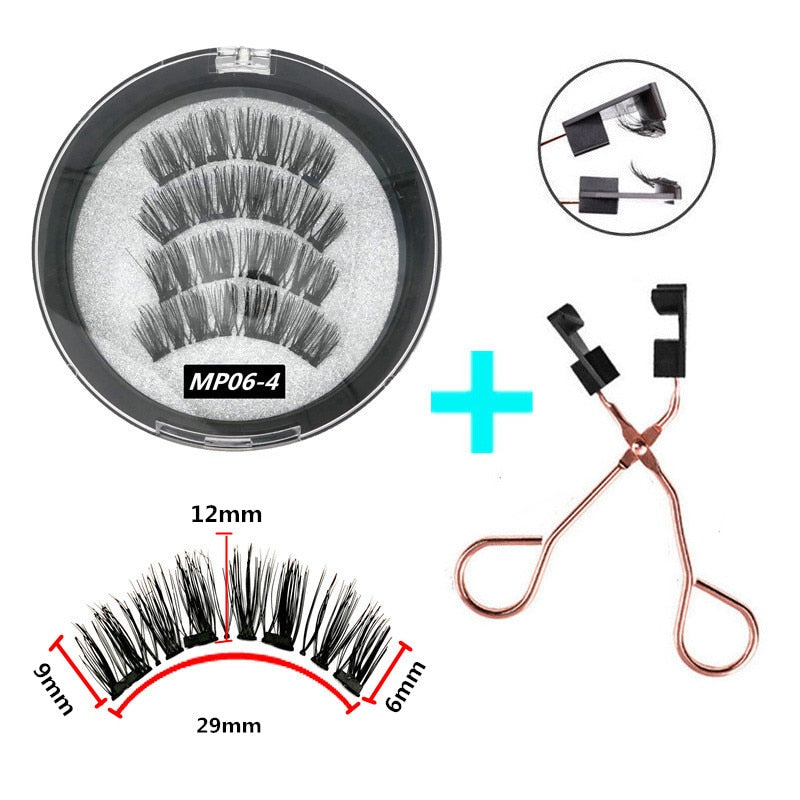 2 Pairs of Magnet Magnetic Eyelashes, Natural Handmade Mink hair, Reusable